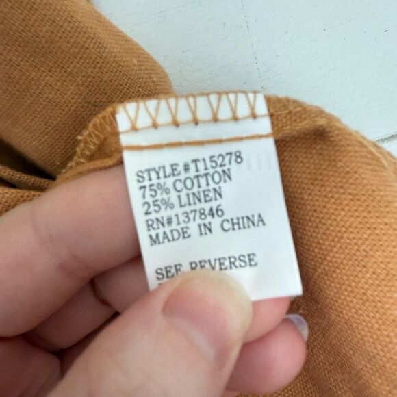 Roommates Women’s Medium Brown Linen Shirt Top NWOT - Picture 3 of 5